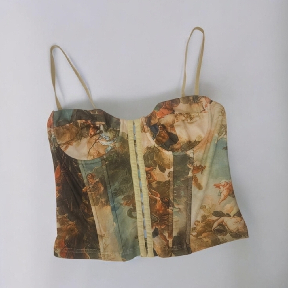 Superdown Artistic Multicolor Corset Top